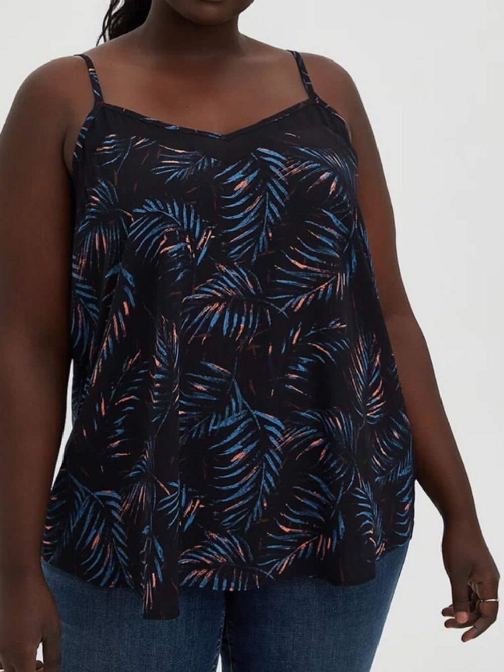 NWT Torrid Sophie Black Palms Inset Cami size 4x(26)